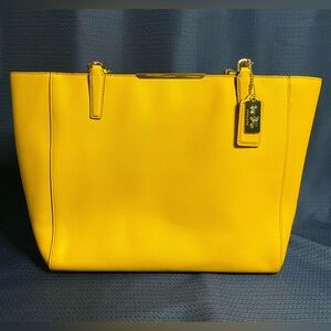 COACH Madison East West Saffiano Sunglow Leather Tote Handbag
